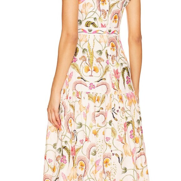 Agua by Agua Bendita Nispero Habitat Linen Midi Dress sz Medium - Picture 3 of 3